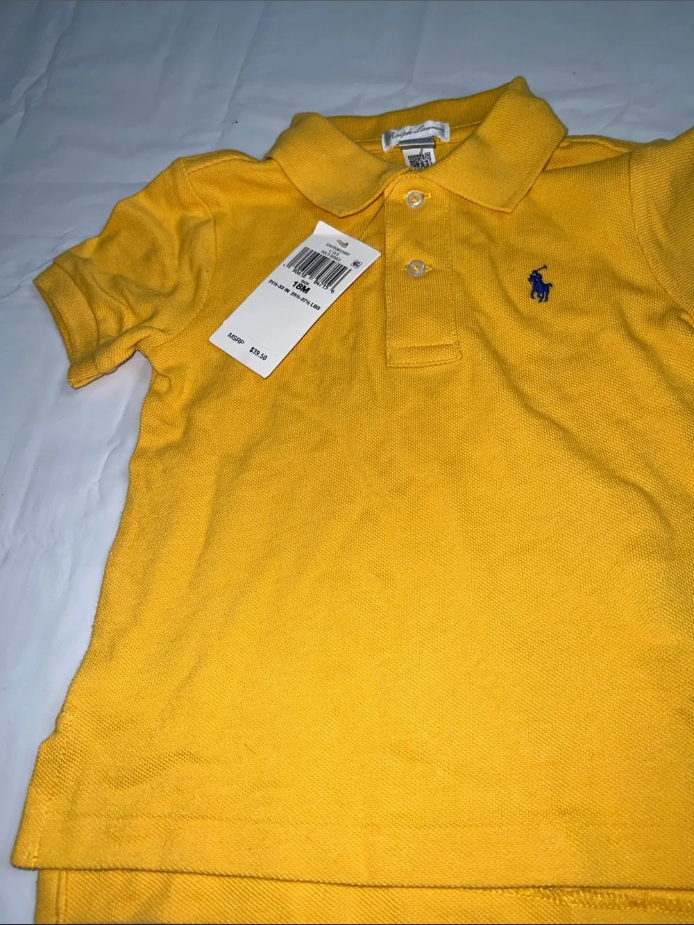 Ralph Lauren Toddler Bright Yellow and Navy Pony with Button-up
